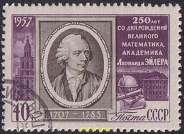 694084 USED UNION SOVIETICA 1957 250 ANIVERSARIO DEL NACIMIENTO DEL MATEMATICO LEONARD EULER (1707-1783) - Collezioni