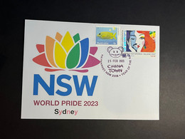 (4 Oø 39) Sydney World Pride 2023 - NSW Waratah Flower World Pride Colors (OZ Stamp + Greece Pride Stamp) 25-2-2023 - Brieven En Documenten