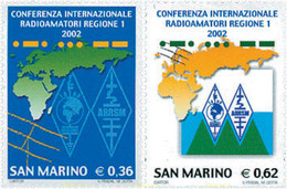 101542 MNH SAN MARINO 2002 CONFERENCIA INTERNACIONAL DE RADIOAMATEURS - Usados