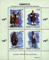 54682 MNH ARGENTINA 1992 ARBRAFEX 92. EXPOSICION FILATELICA ARGENTINA-BRASIL - Oblitérés