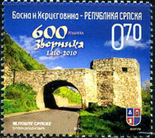 245111 MNH BOSNIA-HERZEGOVINA. Adm Serbia 2010 600 ANIVERSARIO DE ZVORNIK - Châteaux