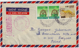 POLOGNE / POLAND - 1981 CENSORED Incoming Air Mail Cover From Sri Lanka - (SOLIDARNOSC Period) - Covers & Documents