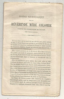 Notice Nécrologique, REVERENDE MERE COLOMBE, Prieure Des Dominicaines De CHARLET Près Chatellerault, Frais Fr 1.85e - Zonder Classificatie