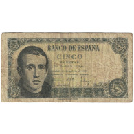 Billet, Espagne, 5 Pesetas, 1951-08-16, KM:140a, B - 5 Peseten