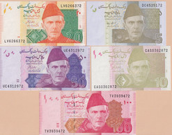 Pakistan 5 Banknotes Set UNC - Pakistan