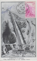 Carte  Maximum  1er  Jour  ALGERIE   Usine  Hydroélectrique  De  DARGUINA   1955 - Maximum Cards