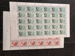 Belgie 1974 1729/30 VON STEPHAN GERMANY MONTGOMERY BLAIR USA POSTMASTER GENERAL UPU FULL SHEET MNH PLAATNUMMER 33 - 1971-1980