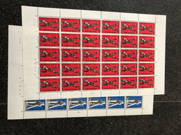 Belgie 1974 1714/15 EUROPA CEPT SCUPLTURES ZADKINE MINNE FULL SHEET MNH PLAATNUMMER 22 - 1971-1980