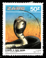 Zaïre Tp De 1987 -Faune - Reptiles - Serpent Naja Nigricolis - Y&T N° 1243 Obli (0) - Usados