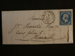 AM 24 FRANCE  LETTRE  1860 AIX A MARSEILLE  +N°14++AFFRANCH. INTERESSANT + - 1853-1860 Napoleon III