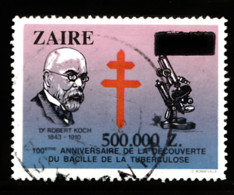 Zaïre Tp De 1994 - 100 Ans De La Découverte Du Bacille De La Tuberculose Par Le Dr. Robert Koch - Y&T N° 1409 Obli (0) - Usados