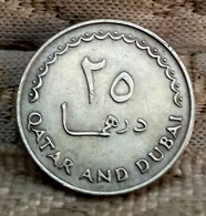 Qatar & Dubaï , Rare 25 Dirhems Of 1389 - 1969  ,KM 4 , Gomaa - Qatar