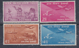 Inde N° 48 / 51 X Centenaire Du Timbre, Les 4 Valeurs Trace De Charnière Sinon TB - Unused Stamps