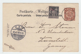 CHINA Ningpo 1900 DRAGON Cover PC French P.O. Shanhai Darmstadt GERMANY (c025) - Briefe U. Dokumente