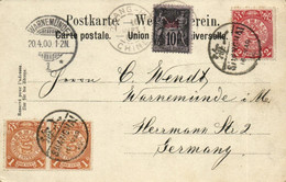 CHINA 1900 Cover PC Execution Shanghai Dragon Via French P.O. To Germany (c078) - Lettres & Documents