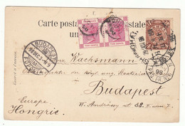 CHINA 1898 Cover PC Shanghai Via Hong Kong Budapest Hungary Csiki Ern_ (c046) - Briefe U. Dokumente