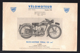 Paris 20 E (moto) Publicité MR  (Mandille Et Roux) Vélomoteur Sans Permis 1950   (M5326) - Motos