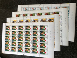 Belgie 1981 2039/42 SPORTS CYCLING BILLIARDS FOOTBALL SPAIN WC SAILING FULL SHEET MNH PLAATNUMMER 1212 - 1981-1990