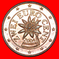 * FLOWER (2002-2023): AUSTRIA  2 EURO CENTS 2004 MINT LUSTRE! LOW START · NO RESERVE! - Autriche