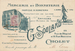 Cholet * Mercerie & Bonneterie Fabrique Articles Bureau De Tabacs TABAC G. SOULARD Rue De L'hôpital & Rue Nantaise - Cholet