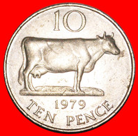* GREAT BRITAIN: GUERNSEY  10 PENCE 1979 COW! ELIZABETH II (1953-2022) LOW START · NO RESERVE! - Guernesey