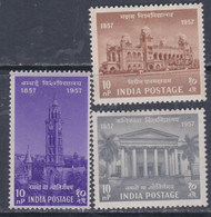 Inde N° 90 / 92 X   Centenaire De L'Université De Bombay: Les 3 Valeurs Trace De Charnière  Sinon TB - Unused Stamps