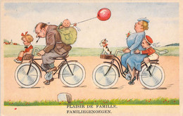 HUMOUR - Plaisir De Famille - Sortie En Vélo - Ballon Rouge - Enfants - Carte Postale Ancienne - Humour