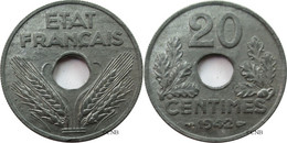 France - État Français - 20 Centimes État Français Type 20 Poids Lourd 1942 - SUP/MS60 - Fra4567 - 20 Centimes