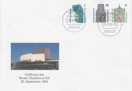 PU 340 D2/3 Eröffnung Des Neuen Theaters In Hof 23.September 1994, Hof 1 - Privé Briefomslagen - Gebruikt