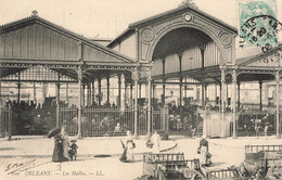 France - Orléans - Les Halles - L.L. - Dos Vert - Animé - Carte Postale Ancienne - Orleans