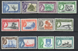 Gilbert & Ellice Islands 1956-62 Definitives Set Of 12, MNH Except 10/- Value, Lightly Hinged Mint, SG 64/75 (BP2) - Islas Gilbert Y Ellice (...-1979)