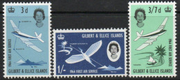 Gilbert & Ellice Islands 1964 1st Air Service Set Of 3, Hinged Mint, SG 82/4 (BP2) - Isole Gilbert Ed Ellice (...-1979)