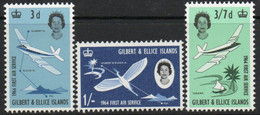 Gilbert & Ellice Islands 1964 1st Air Service Set Of 3, Hinged Mint, SG 82/4 (BP2) - Gilbert- Und Ellice-Inseln (...-1979)