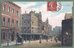 CPA Colorisée Vue Rare - AUSTRALIE - SYDNEY - KING STREET - Animation, Petit Attelage - - Sydney