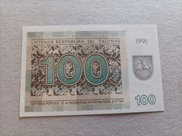 Billete De Lituania De 100 Talonas, Año 1991, UNC - Lituania