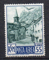 1950 San Marino Vedute A88 - 55 Lire Nuovo MLH* - Luchtpost