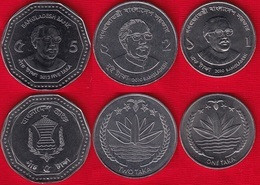 Bangladesh Set Of 3 Coins: 1 - 5 Taka 2010-2012 UNC - Bangladesh