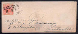 Cover 1850, 15 Cent. Rosa. Secondo Tipo Su Lettera Da Venezia (Sass. 5 - ANK 3HII) - Lombardy-Venetia