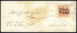 Cover 1850, 15 Cent. Rosso, Bordo Di Foglio A Sinistra Su "VALENTINA" Da Padova (Sass. 6 - ANK 3HIII) - Lombardo-Vénétie