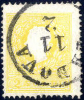 O 1859/62, 2 S Giallo Tipo II Su Carta Spessa, Annullato, ANK 6a II - Lombardije-Venetië