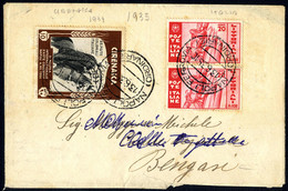 Cover 1935, Lettera Da Napoli Il 13.6.35 Per Bengasi Affrancata Per 50 C., Affrancatura Mista Italia E Cirenaica - Cirenaica