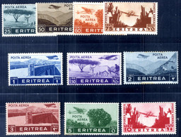 **/* 1936, Posta Aerea Soggetti Africani, La Serie Completa Nuova Con Gomma Originale, 25 C. - 2 L. Con Linguella, 3 L., - Eritrea