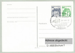 Deutsche Bundespost 1987, Postkarte Brandschutzwoche Iserlohn - Bochum, Feuerwehr, Umweltschutz / Environment - Sapeurs-Pompiers