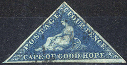 O 1853, Allegorie Der Hoffnung, 4 P Dunkelblau Auf Leicht Geblautem Papier, Mi. 2 I X - Cape Of Good Hope (1853-1904)