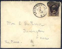 Cover 1873, Henry Clay 12 C. Dunkelviolett Type II Auf Brief Von Lawrenceville Am 26.4.1886 Nach Burlington, Mi. 42 II - Sri Lanka (Ceylon) (1948-...)