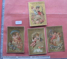 SUCHARD Chocolate Set Nr-005: 2 Girls-angels On A Rock - 4 Cards,  Fronts Very Good C1884 ,  Rear Has Small Unglue-signs - Suchard