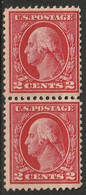 USA 1912-1914 2 Cts. Perf. 12 Strip Of 2 MNH**. Never Hinged. Scott No. 406 - Nuevos