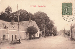 France - Contres - Rue Du Pont - Edit. Grellier - Breger Frères - Oblitéré  Contres 1924 - Carte Postale Ancienne - Blois