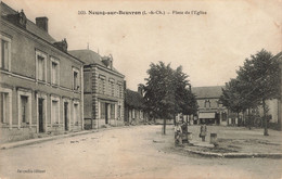 France - Neung Sur Beuvron - Place De L'église - Animé - Edit. Jacquelin - Fontaine - Carte Postale Ancienne - Romorantin