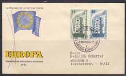 Germany 1956 Europa CEPT Mi#241-242 FDC-first Day Cover - Lettres & Documents